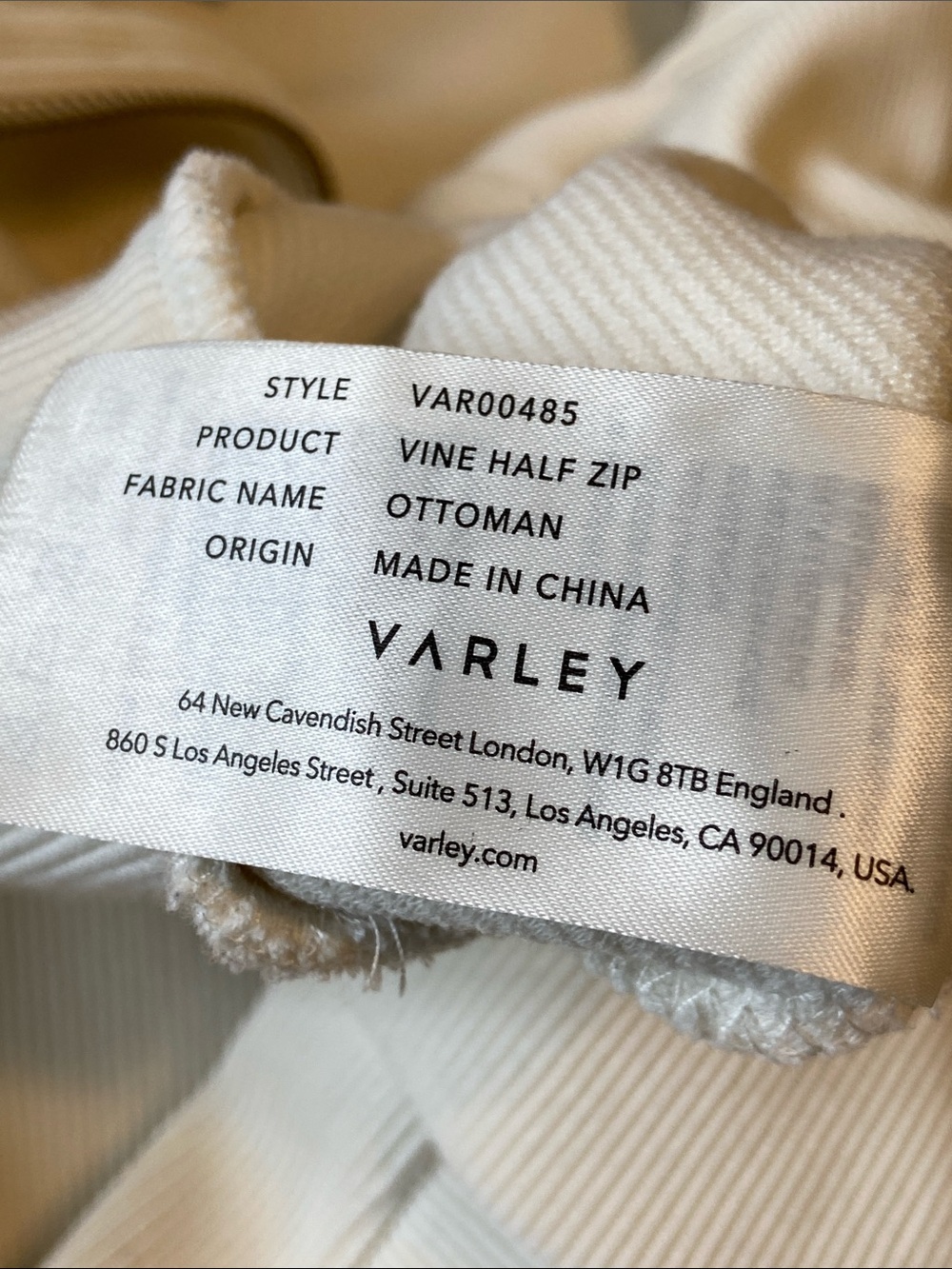 Varley Vine oversized collar gold tone half zip drop shoulders OS Size X Small - Picture 10 of 13